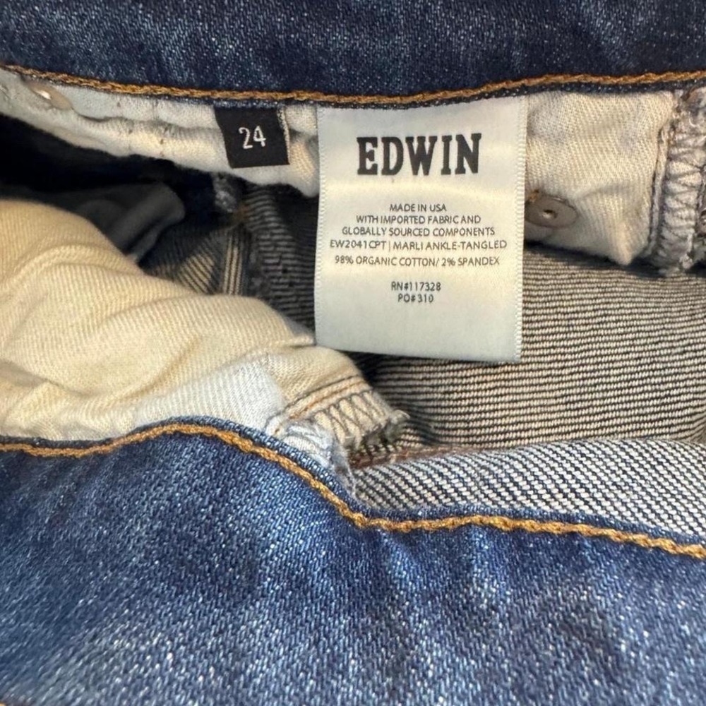 NWT Edwin brand jeans straight leg denim ankle pants - Picture 5 of 6